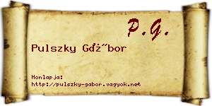 Pulszky Gábor névjegykártya